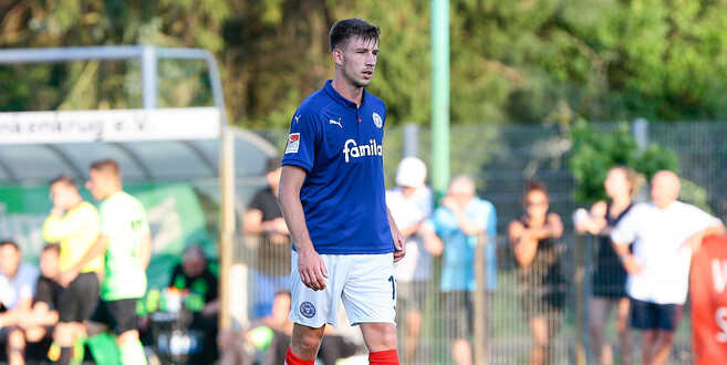 Daniel Hanslik kam erstmals für Holstein Kiel in einem Pflichtspiel zum Einsatz.